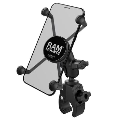 RAM Mounts X-Grip Grote Telefoonhouder met Tough-Claw Kleine Klembasis - Korte Arm