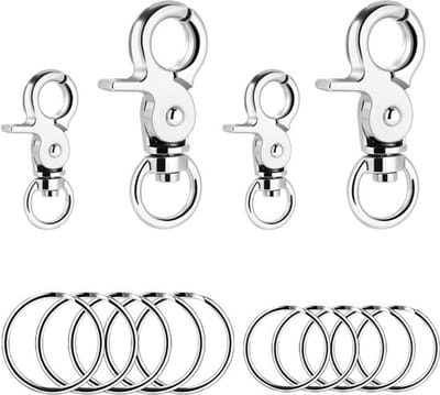 Halsband ID tag clips 4pcs - 2 maten - RVS ringen - Voor hondenhalsbanden - SnelShoppen