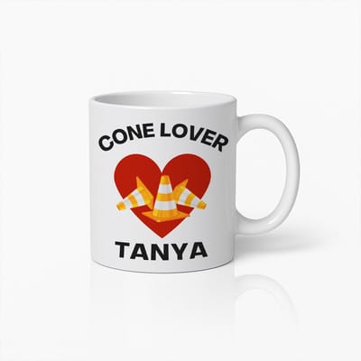 Cone Lover Tanya Gepersonaliseerde 330ml Koffiemok - Uniek Cadeau voor Cone Liefhebbers