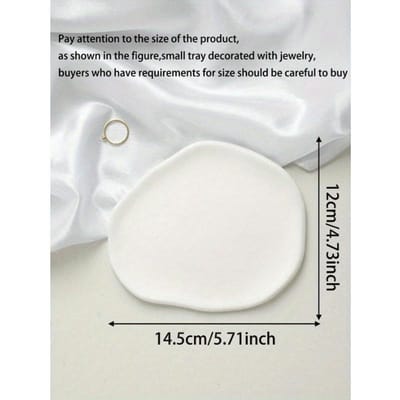 1pc Plateau de Rangement Simple et Irrégulier de Style Nordique, Plateau en Plâtre Ornements de Bijoux Accessoires de Décoration Photo Objets de Photographie Maison one-size blanc
