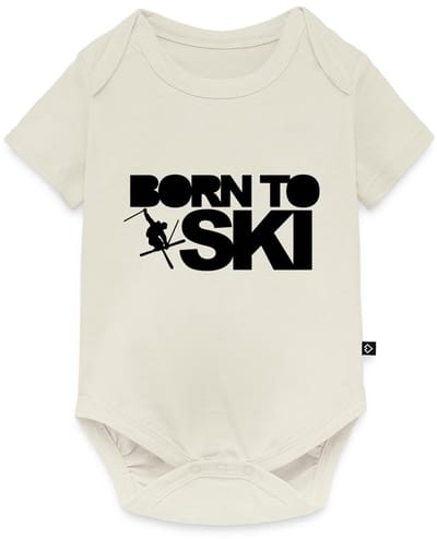 Born To Ski Wintersport Baby Rompertje Met Korte Mouwen