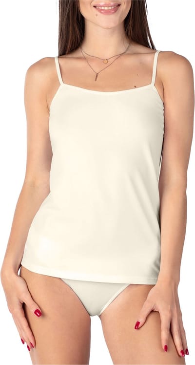 Bellivalini Dames Onderhemd - Ronde hals - Katoen - BLV-BLV50-220-UW - Ecru - XS