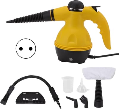 Elektrische Stoomreiniger - Handstoomreiniger Stoomapparaat - Vlekken Verwijderen - Snelle Activering - 350 ml - Geel Zwart
