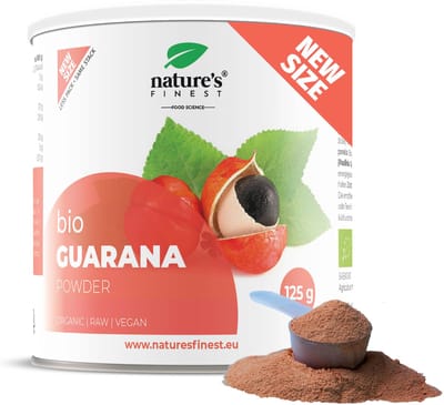 Nature's Finest Guarana Poeder Bio - natuurlijke energieboost - verhoogde immuniteit - ondersteuning gewichtsverlies - 100% puur en biologisch - zonder toegevoegde suikers - vegan - uit Brazilië