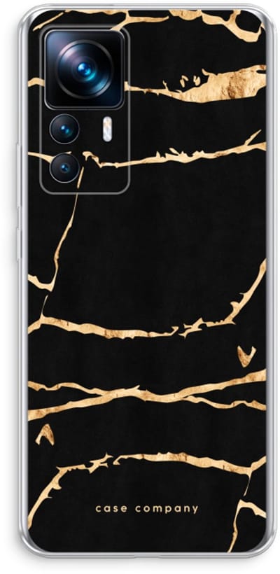 Case Company® - Hoesje geschikt voor Xiaomi 12T hoesje - Gouden marmer - Soft Cover Telefoonhoesje - Bescherming aan alle Kanten en Schermrand