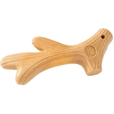 Gewei Hondenkauwspeeltje Tandenknarsen Bijtbestendig Verveling Vermindering Gewei Huisdier Bijtring voor S 5.1in beige