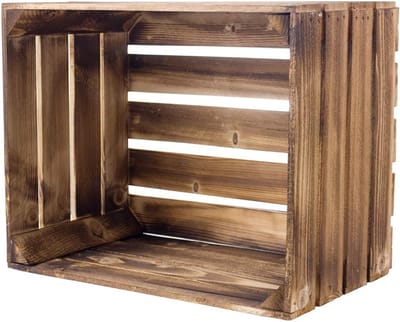 Gevlamde Houten Kisten en Planken Set - Doe-het-zelf Pakket voor Opslag en Decoratie