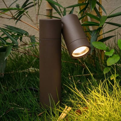 PRIOS - Buitenspots - 1licht - Aluminium, glas - H: 40 cm - GU10 - roest