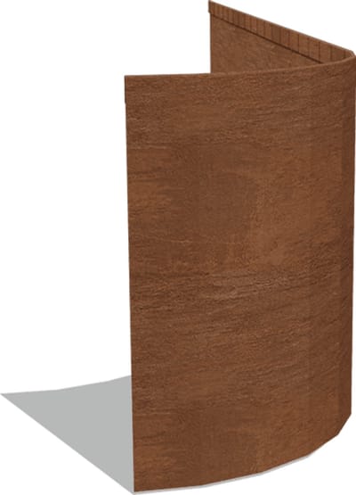 Cortenstaal borderrand - Geplet FLEX - Hoogte 45 cm - 150 cm - Roestkleur - MySteel