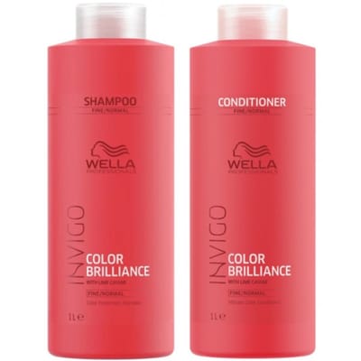 Wella Professionals - Invigo Color Brilliance Color Protection Shampoo & Condtioner - Fine/normal - Fijn/Normaal - voordeelverpakking - 2 x 1000ml