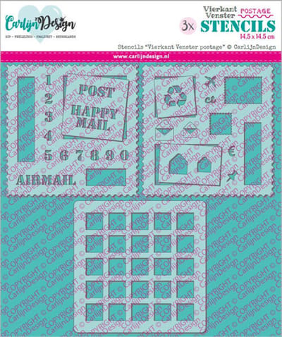 CarlijnDesign stencil Vierkant Venster postage