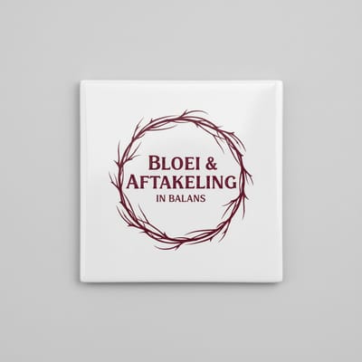 Inspirerende Humor Keramische Tegel 15x15 cm – “Bloei & Aftakeling in Balans” Wanddecoratie