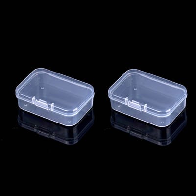 DW4Trading Klein Plastic Opslag Doosje met Deksel Set van 2 Stuks - L9,5 x B6,5 x H2,5 cm - Pillen, Kralen, Sieraden