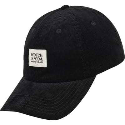 Scotch & Soda Unisex S&s Corduroy Adjustable Cap Black Traditional Taglia: OS | Cappelli Outlet | Unisex | Nero
