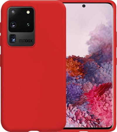 Hoesje - Geschikt voor Samsung Galaxy S20 Ultra - Sterk & Shockproof - Siliconen Case - Hoes Cover - Telefoonhoes - Rood