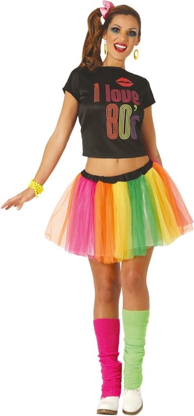 Jaren 80 / 80s carnaval kostuum voor dames - Eighties thema verkleedkleding/carnavalskleding S/M