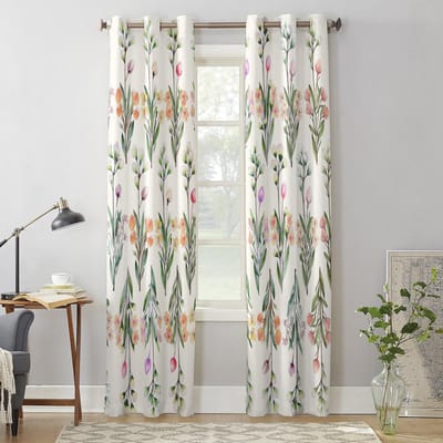 Bloemen Bladeren Moderne Raamgordijnen voor Woonkamer Slaapkamer Gordijn Keuken Behandeling Jaloezieën Drapes 135W x 60H(cm) x1 white