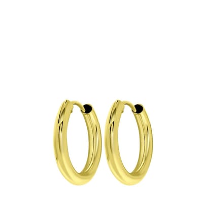 Lucardi Dames Oorbellen 10mm - Oorbellen - Cadeau - 9 Karaat - Geelgoud
