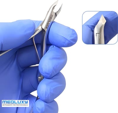 MEDLUXY® semi Pro - Vellentang (nagelriem knipper) - 11 cm - 5 mm - Enkele Veer - Cuticle Cutter (verwijderen van nagelriemen) PM0174