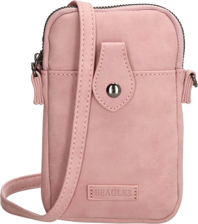 Beagles Fontecada Telefoontasje Dames - Crossbodytas met verstelbare en afneembare schouderband - Schoudertas van Imitatieleder - Oudroze