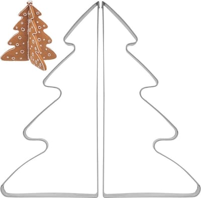 Koekjessnijder Edelstaal Kerstboom 15,5 cm 2 stuks - Vormen - Uitsteekvorm - Cookie - Cutter - Uitsteekvormpjes - Koekjes - Bakken
