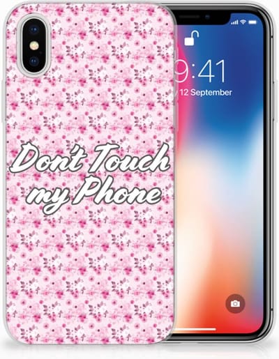 Apple iPhone X | Xs Silicone-hoesje Flowers Pink DTMP