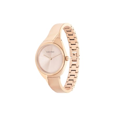Calvin Klein Quartz Horloge Stalen Armband Gouden Wijzerplaat Dubbele Armband Stijl Mode Horloge Dameshorloges 25200236 Regular Watch Box,Carnation Gold Strap white