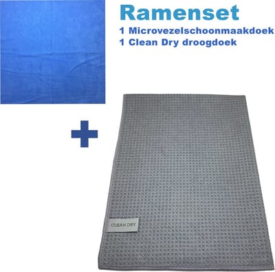 Ramenset raamdoeken microvezel glasdoeken droogdoek ramen Clean Dry