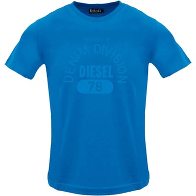 Diesel Monotone Property Of Denim Division Logo Blauw Saffier T-shirt
