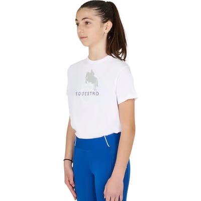 Katoenen kinder-T-shirt Equestro Horse Jump Glossy