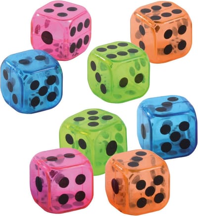 Dobbelstenen Set - Spelaccessoires - Spelplezier Vergroten - Dubbele Dobbelsteen - 12 Stuks - Meerkleurig