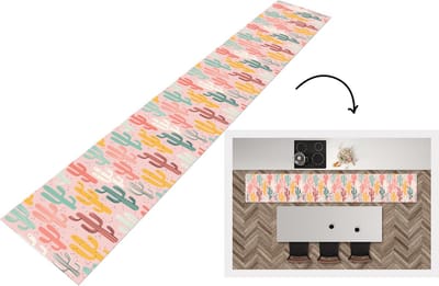 Keukenloper - Loper keuken - Cactus - Patronen - Roze - 300x50 cm - Keukenloper vinyl