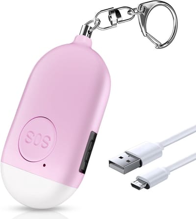 Persoonlijke Alarm - Persoonlijk Zakalarm - Krachtig 130 Db Geluid En Felle Flits - sleutelhanger - Persoonlijke Veiligheidsalarm - Zelfverdediging Sleutelhanger - Sirene Alarm - paniekalarm - Veiligheid Alarm Persoonlijke Alarmknop - Roze