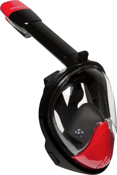 Atlantis Snorkelmasker 2.0 - Duikbril - Snorkel - Snorkelset - Full Face Masker - Volwassenen - Zwart/Rood - L/XL