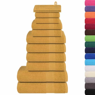 vidaXL - 12-delige - Handdoekenset - FROGN - 360 - g/m² - goud