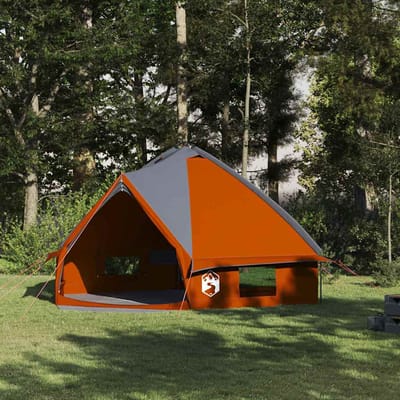 vidaXL - Teepee - Tent - voor - 8 - Personen - 8-persoons - Grijs - en - Oranje