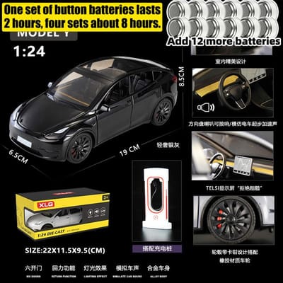 1:24 Model Y Premium Elektrische Crossover Legering Diecast Modelauto Bureau Display Verzamelobject Ornament Vakantiecadeau Voor Vriend