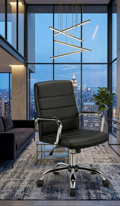 ComfortLuxe Pro Ergonomische Bureaustoel – Zwart Kunstleer – Verstelbaar – 130 kg Belastbaar,Casa Serena – Afmetingen op aanvraag – Casa Dorada
