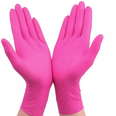 Roze Schoonmaak Handschoenen Nitril - 20 stuks