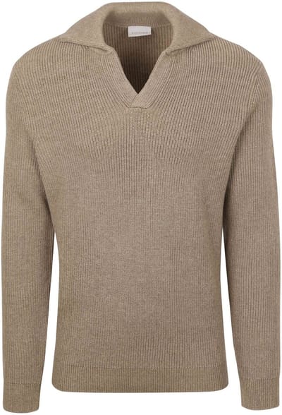 Suitable Trui Riva Knit Taupe - Maat M - Heren - Pullover