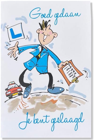Rijbewijs Goed Gedaan! - Wenskaart - 12x17cm - Gevouwen kaart inclusief envelop - Geslaagd