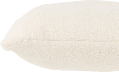 J-Line kussen Teddy - polyester - wit