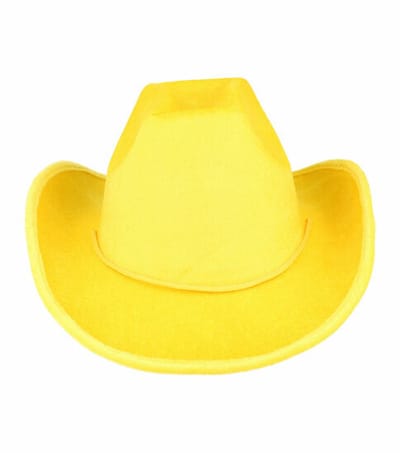 Haarsoires Cowboyhoed - Western Hoed - Velvet - One Size - Geel - Cowboy Hoed - Dames & Heren - Festival Carnaval Themafeest