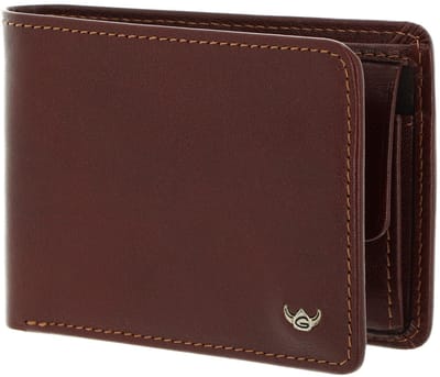 Golden Head - Leren portemonnee Mini Tabacco Bruin Gouden Hoofd Colorado Handgeverfd RFID Protect