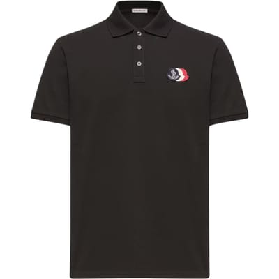 Moncler SS26 Logo Patch Katoen Piqué Shirt Heren Poloshirts L10918A0003089A16999 L gray