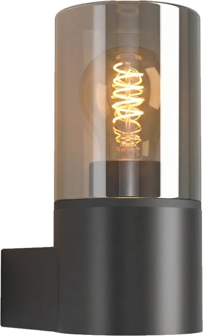 EGLO Cropani Wandlamp Buiten - E27 - 19.5 cm - Zwart/Grijs/Transparant