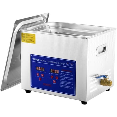 Machine de nettoyage ultrasonique 10L Machine de nettoyage ultrasonique en acier inoxydable Chauffage numérique Minuterie Nettoyage de bijoux pour usage commercial personnel domestique(10 L)