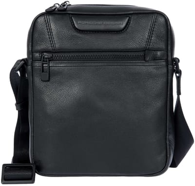 PORSCHE DESIGN Leren schoudertas Roadster Evo Shoulder Bag Black zwart