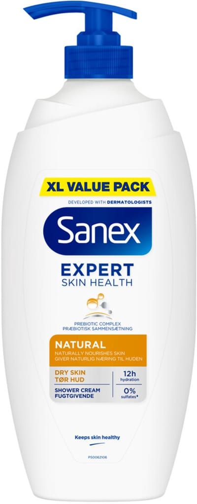Sanex Douchecréme Expert Skin Health Naturals - 6 x 750 ml - Voordeelverpakking