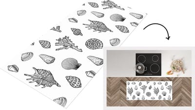 Keukenloper - Loper keuken - Schelpen - Zee - Zomer - Patronen - Koraal - 120x50 cm - Keukenloper vinyl